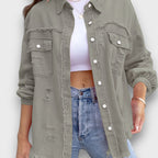 Neraya – Frayed Hem Overshirt