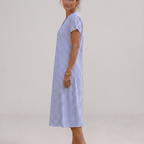 Earling | Floral Collared Short Sleeve Midi Dress