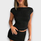 Solena – Structured Top with Playful Charm