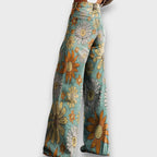 Fiorella – Wide Cut Jeans with Retro Floral Print