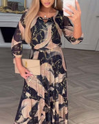 Laura – Printed Chiffon Maxi Dress
