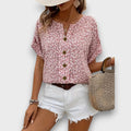 Mirena – Blouse with Floral Pattern and Button Placket