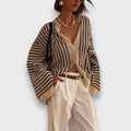 Maelis – Flowing Blouse with Vintage Stripes