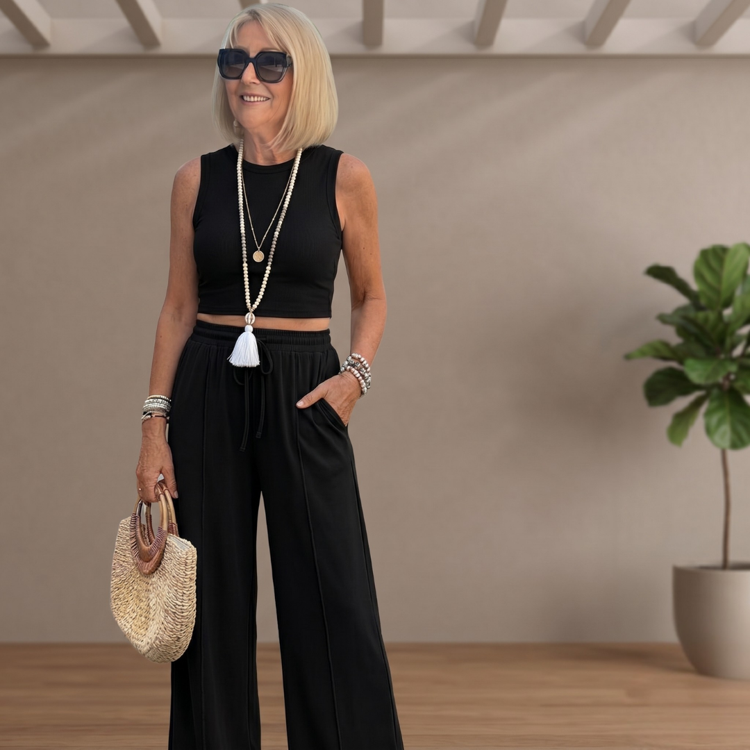 Shirley™ – Ribbed Knit Sleeveless Lounge Set