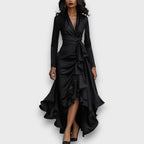 Marcelline – Draped Maxi Dress with Ruffles