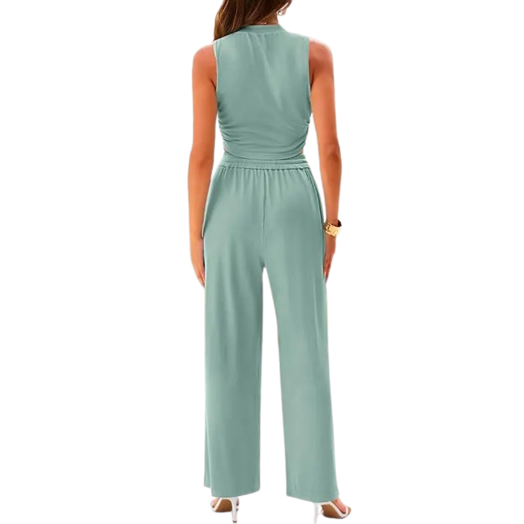 Shirley™ – Ribbed Knit Sleeveless Lounge Set
