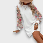 Mariana – Embroidered Sleeve Shift Dress