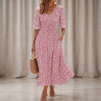 Francesca | Elegant Midi Dress with Tummy Concealing Design