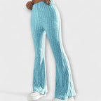 Luretta – Flared Trousers with Fine Structure
