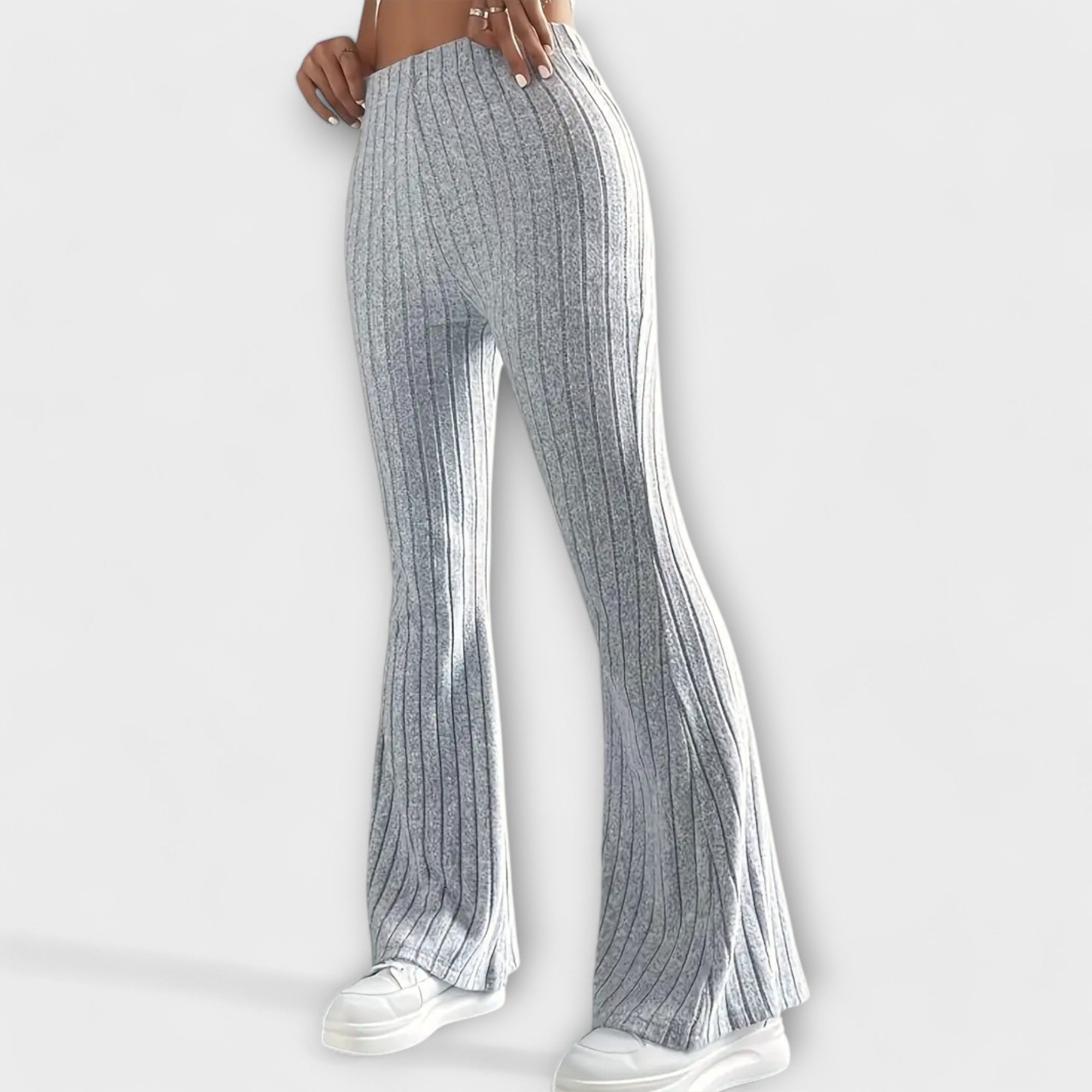 Luretta – Flared Trousers with Fine Structure