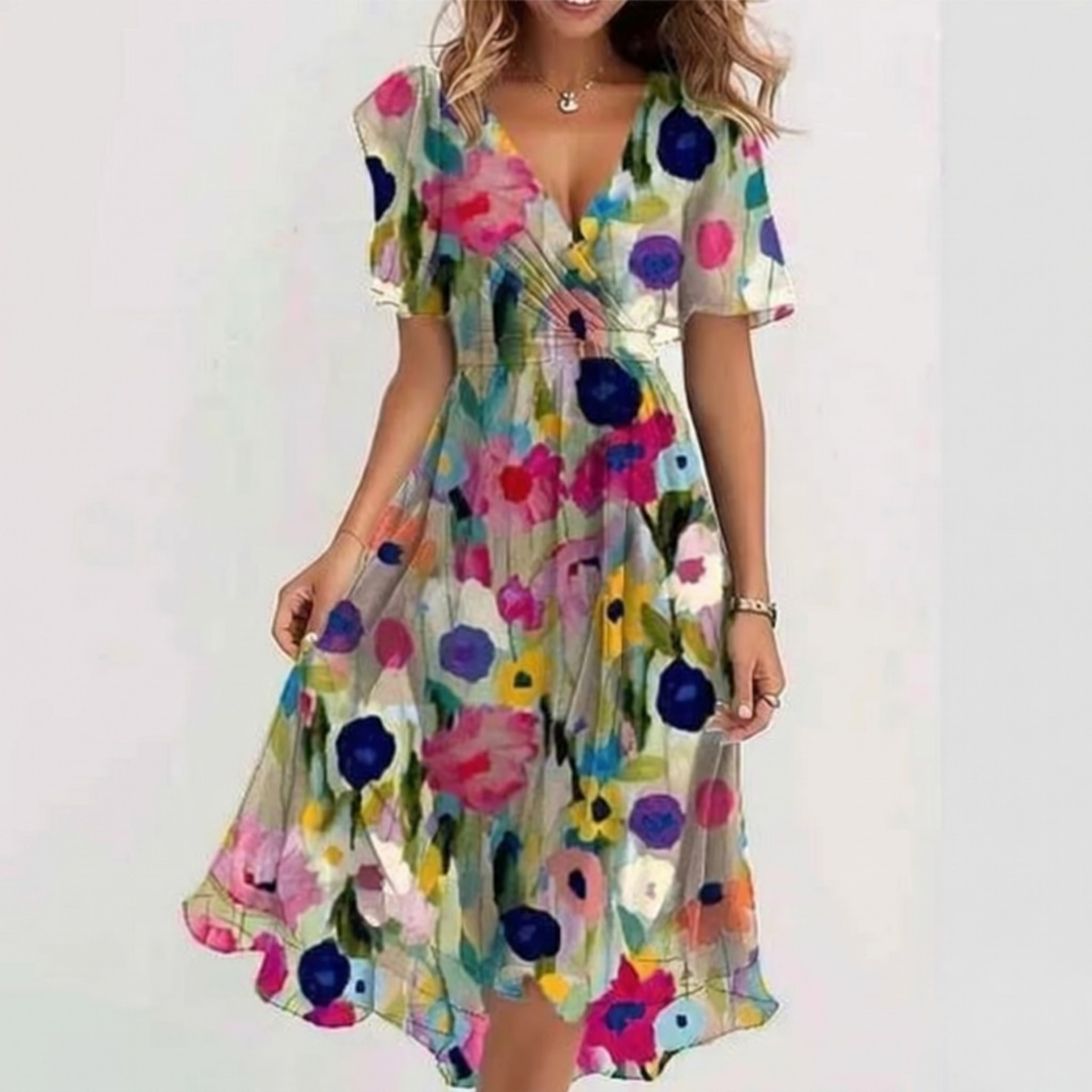 Nancy™ – Vibrant Boho Midi Dress