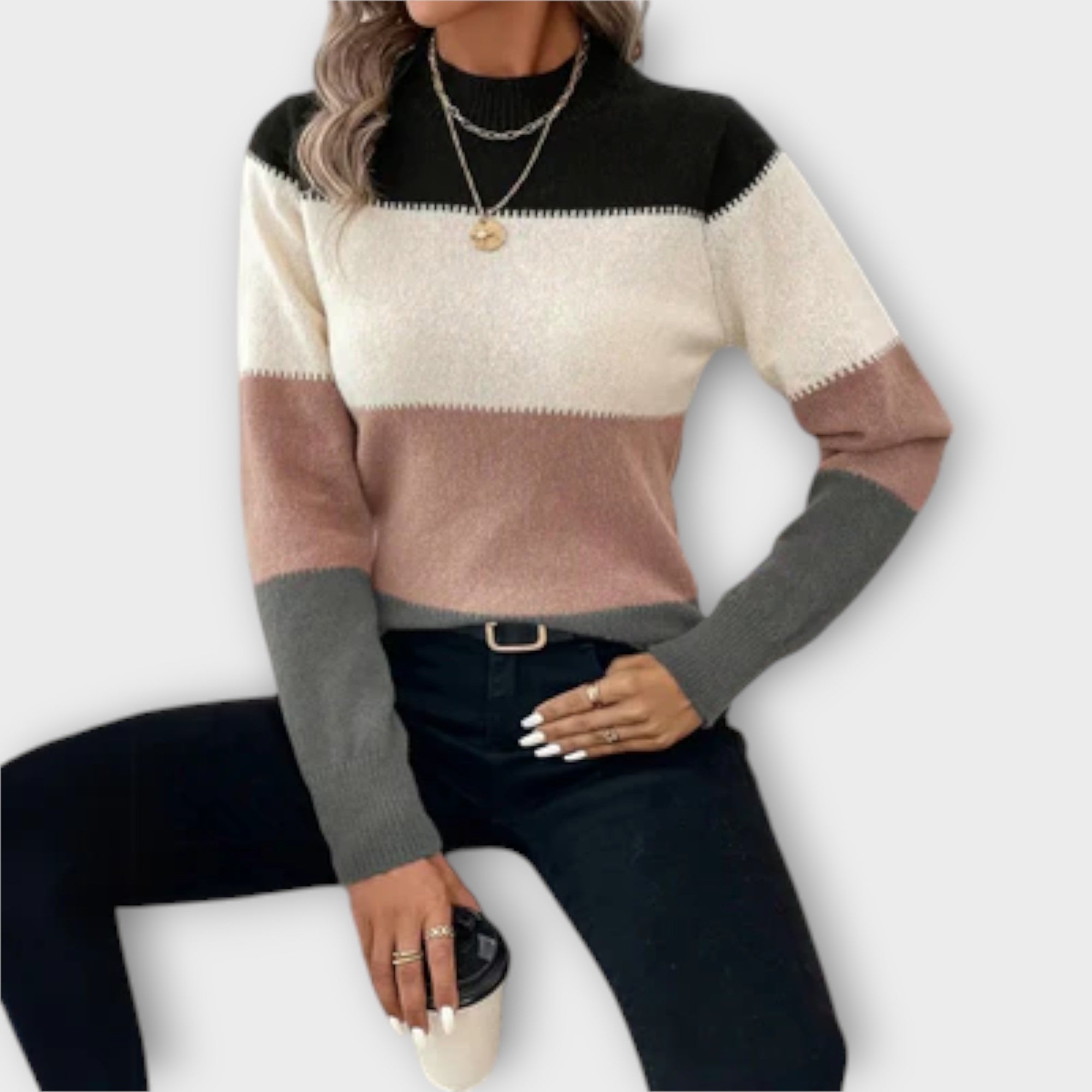 Irelie – Striped Pattern Pullover