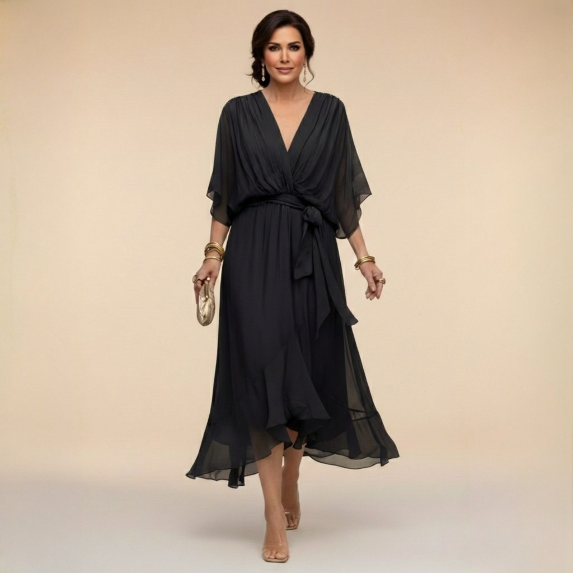 Riviera | Elegant V-Neck Maxi Dress