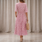Francesca | Elegant Midi Dress with Tummy Concealing Design