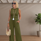 Shirley™ – Ribbed Knit Sleeveless Lounge Set