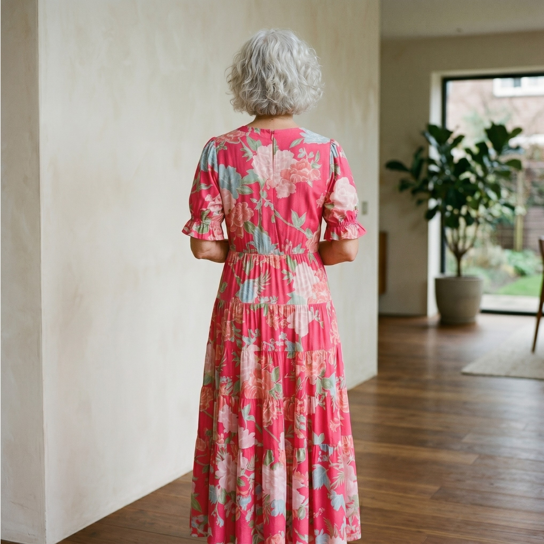 Minelda | Elegant Floral V-neck Dress