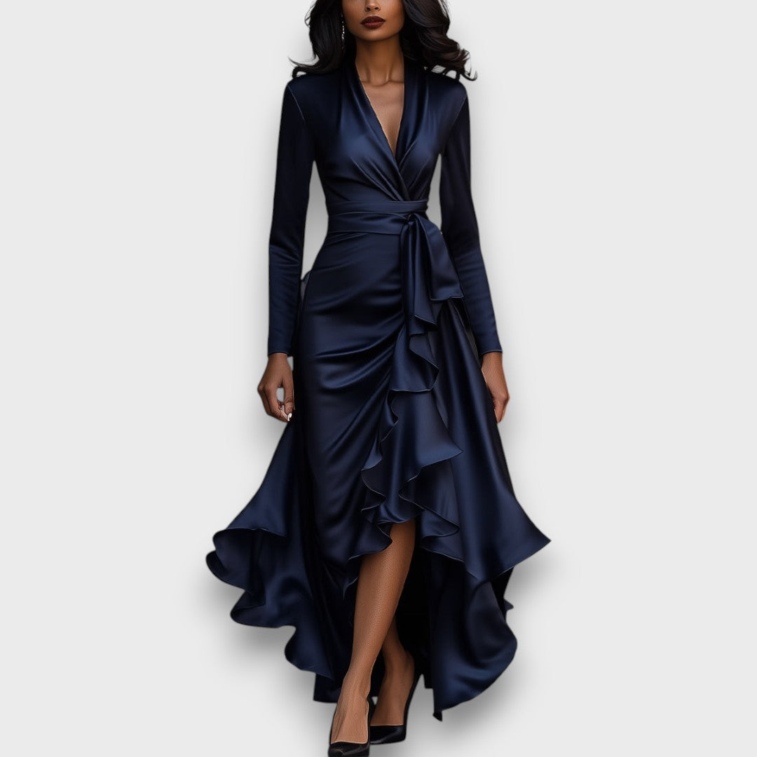 Marcelline – Draped Maxi Dress with Ruffles
