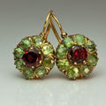 Green & Red Crystal Earrings