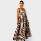 Marea – Strapless Striped Maxi Dress