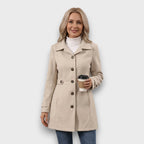 Elle – Tailored Wool-Blend Button Coat