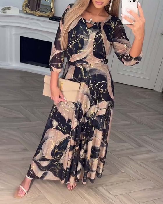 Laura – Printed Chiffon Maxi Dress