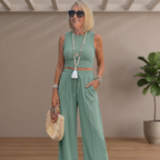 Shirley™ – Ribbed Knit Sleeveless Lounge Set