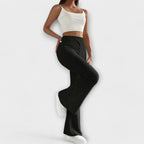 Luretta – Flared Trousers with Fine Structure