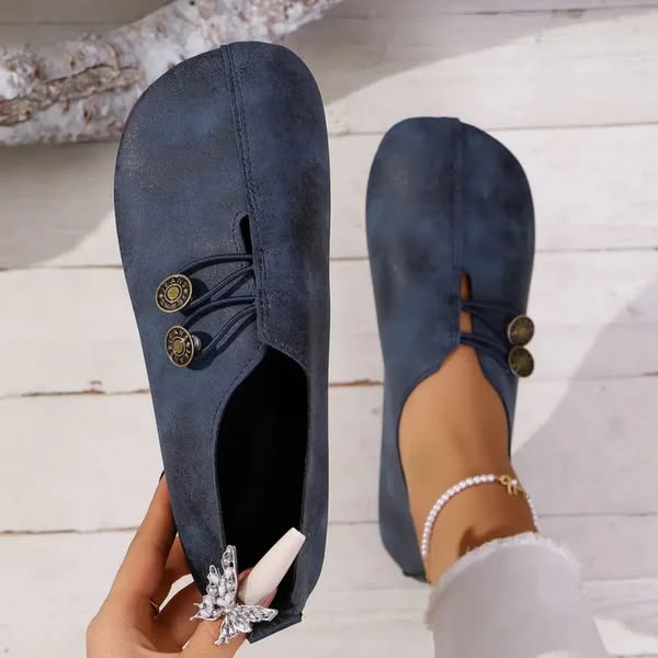 Halessia – Soft Slippers with Vintage Button Detail