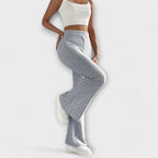 Luretta – Flared Trousers with Fine Structure