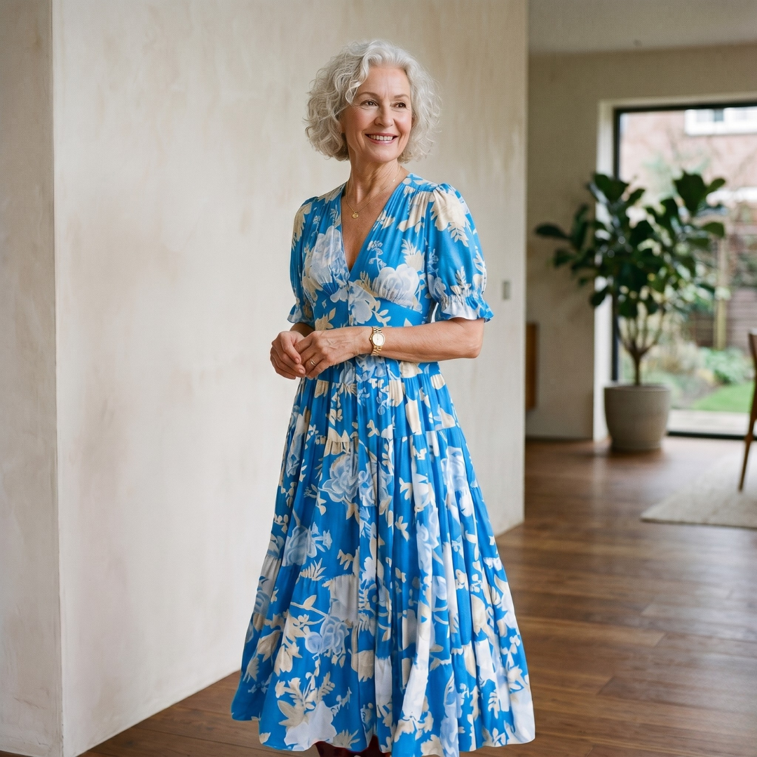Minelda | Elegant Floral V-neck Dress
