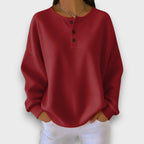 Giada – Waffle-Knit Henley Sweater