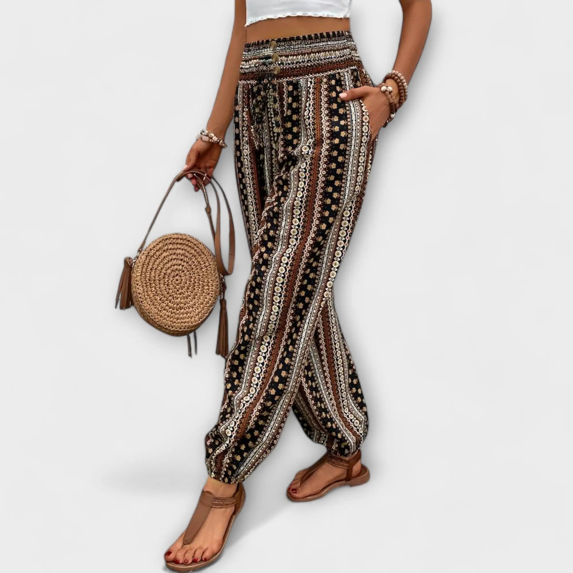 Scarletta – Wide Trousers with Ethno Pattern