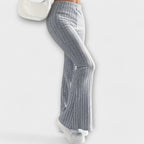 Luretta – Flared Trousers with Fine Structure