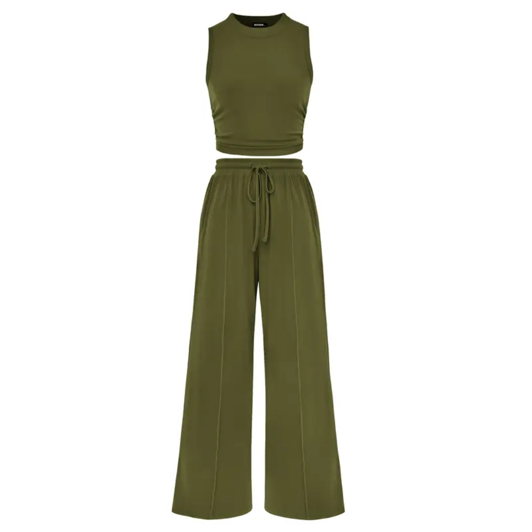 Shirley™ – Ribbed Knit Sleeveless Lounge Set
