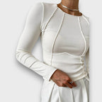Clara – Ribbed Slim-Fit Long Sleeve Top