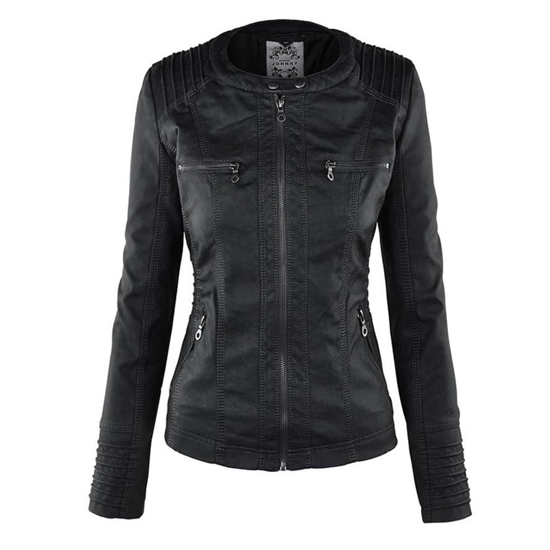 Lunavia – Hooded Faux Leather Jacket