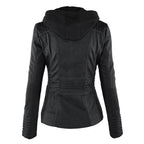 Lunavia – Hooded Faux Leather Jacket