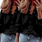 Lisa™ - Timeless V-Neck Blouse with Ruffles for Casual Elegance