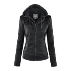 Lunavia – Hooded Faux Leather Jacket