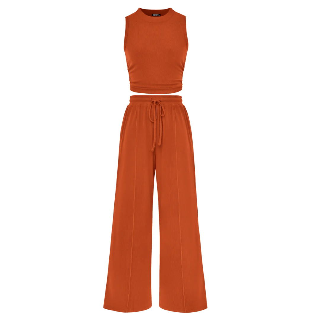 Shirley™ – Ribbed Knit Sleeveless Lounge Set