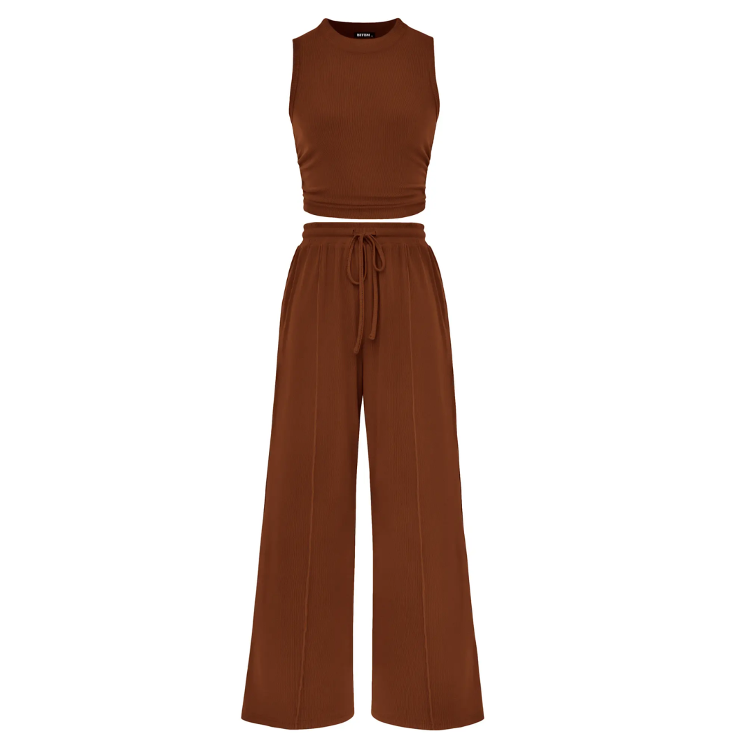 Shirley™ – Ribbed Knit Sleeveless Lounge Set