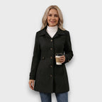 Elle – Tailored Wool-Blend Button Coat