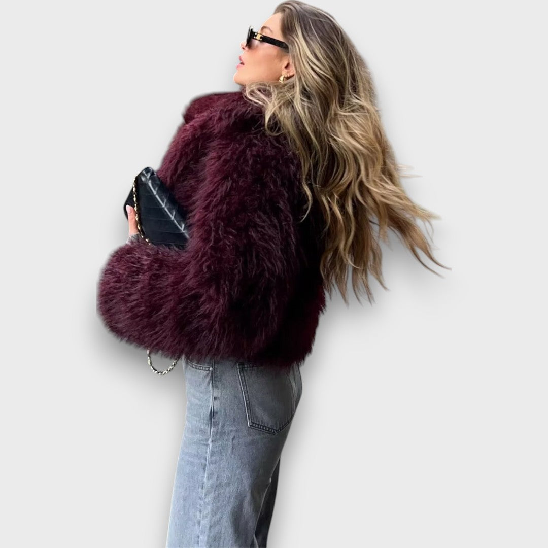 Mile – Luxury Faux Fur in Deep Burgundy
