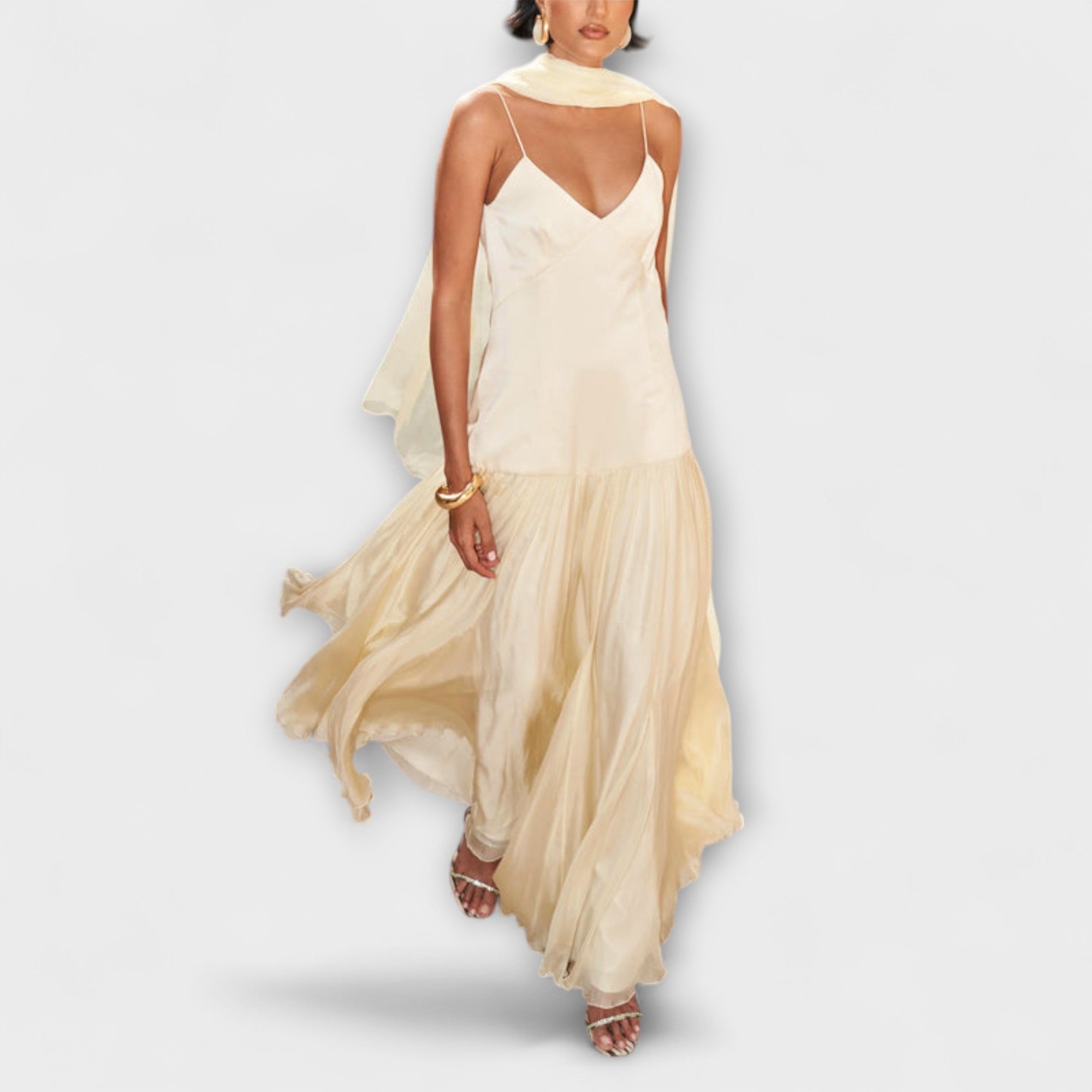 Sorayne – Flowing maxi dress in butter yellow