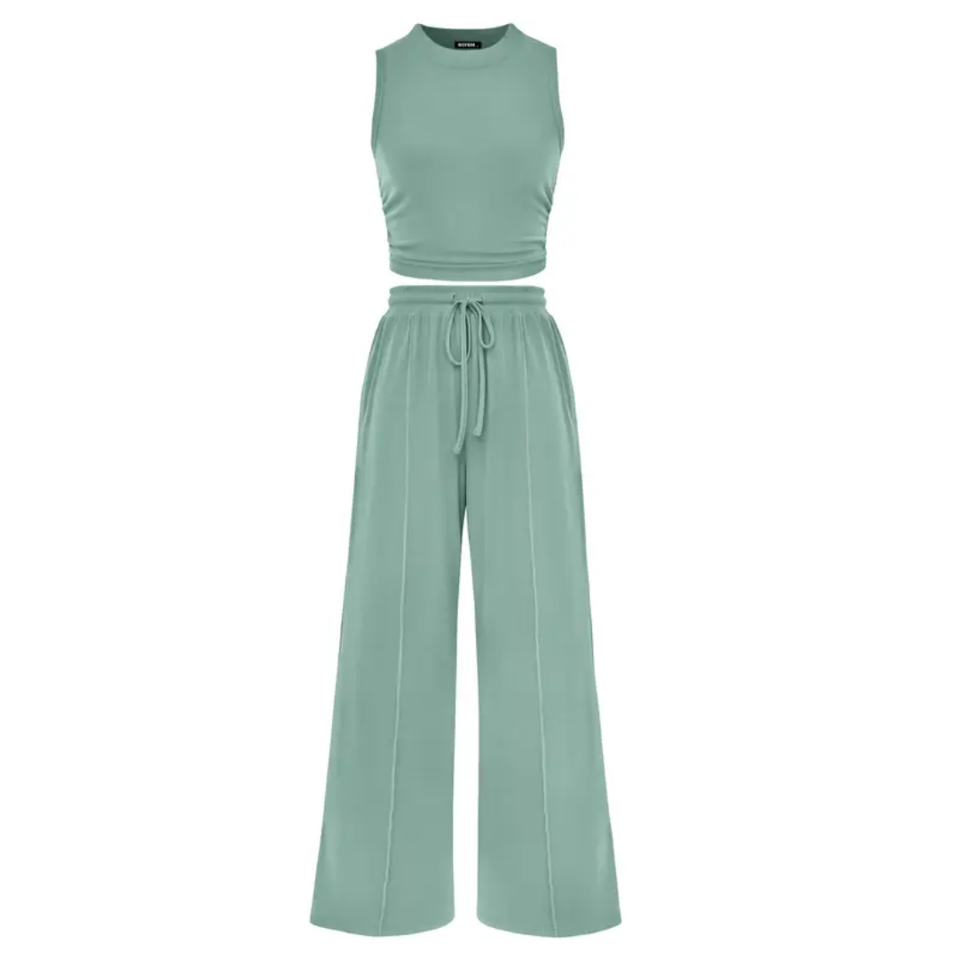 Shirley™ – Ribbed Knit Sleeveless Lounge Set