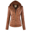 Lunavia – Hooded Faux Leather Jacket
