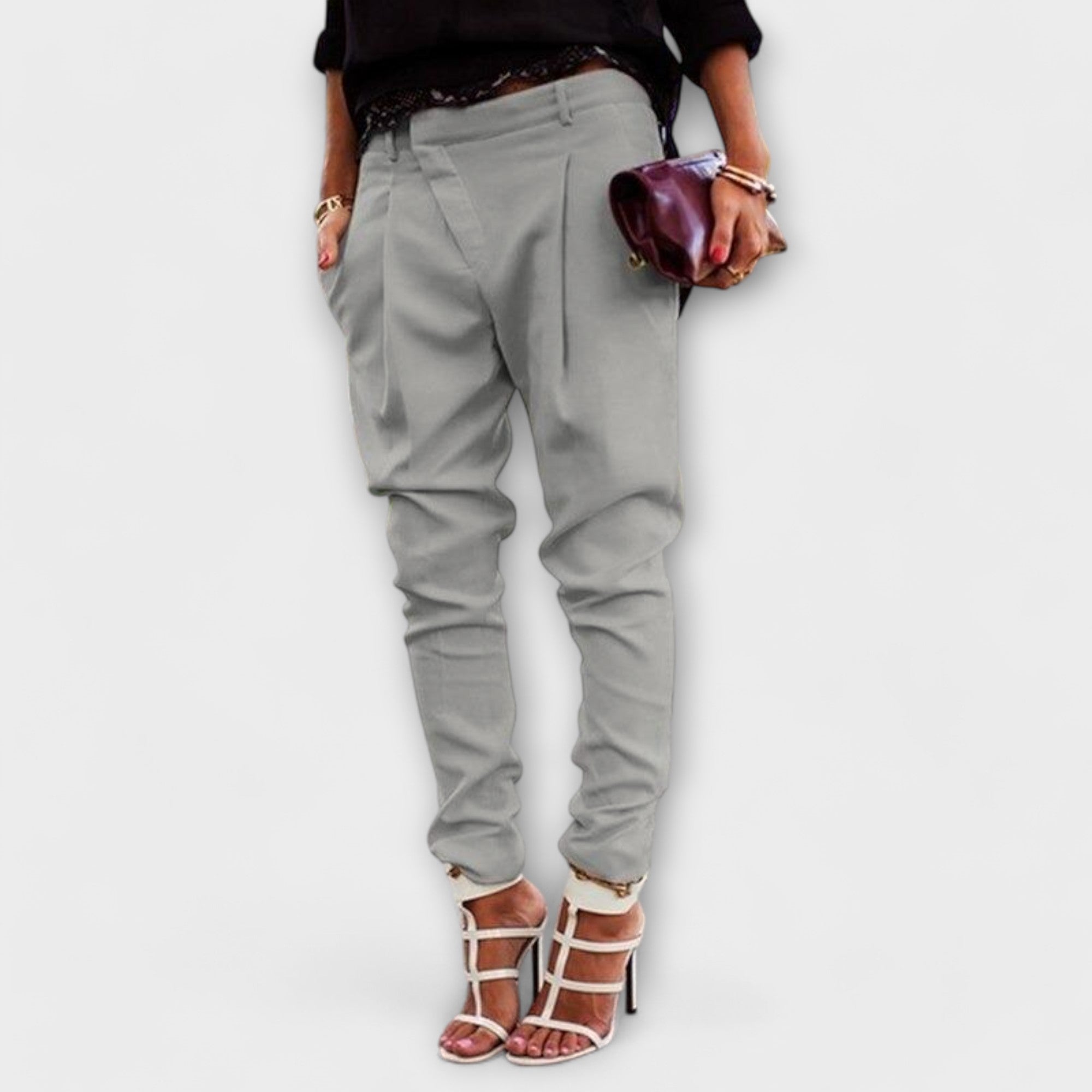 Aravelle – High-Waist Pants with Pleats