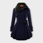 Elivara – Elegant Coat with Fur Collar