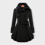 Elivara – Elegant Coat with Fur Collar