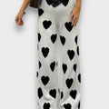 Nuvia – Wide Pants with Heart Pattern